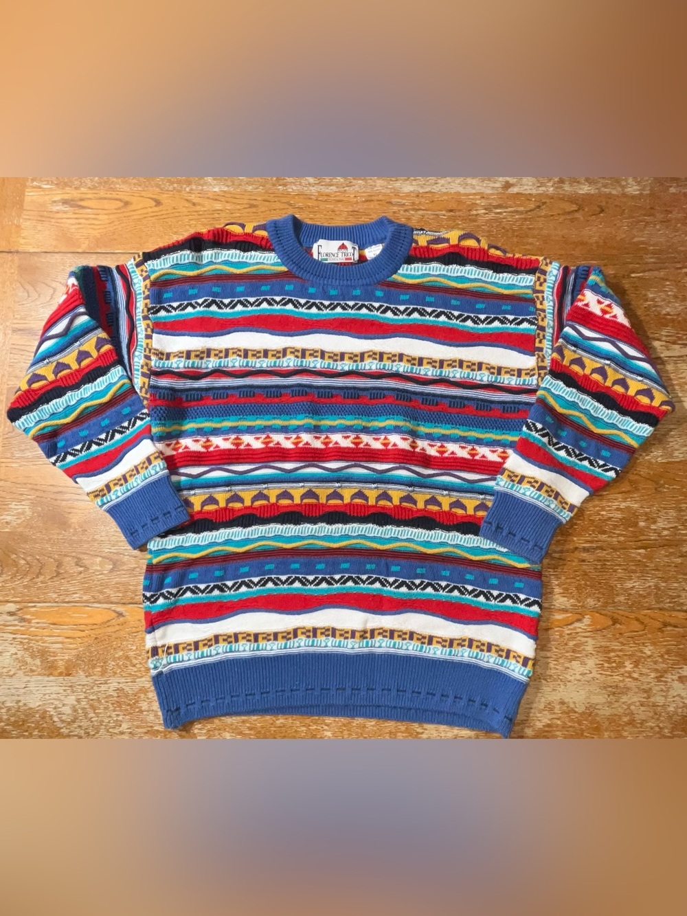 Vintage 1990s Florence Tricot 3D Textured Knit Sweater Size XL Mens